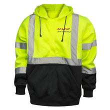 Load image into Gallery viewer, ANSI Class 3 Hi Viz Safety Hooded Sweatshirt, Black Bottom #MAX630